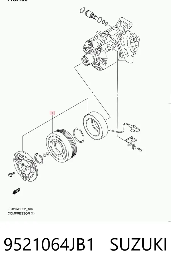 Acoplamento (bobina magnética) do compressor de aparelho de ar condicionado 9521064JB1 Suzuki