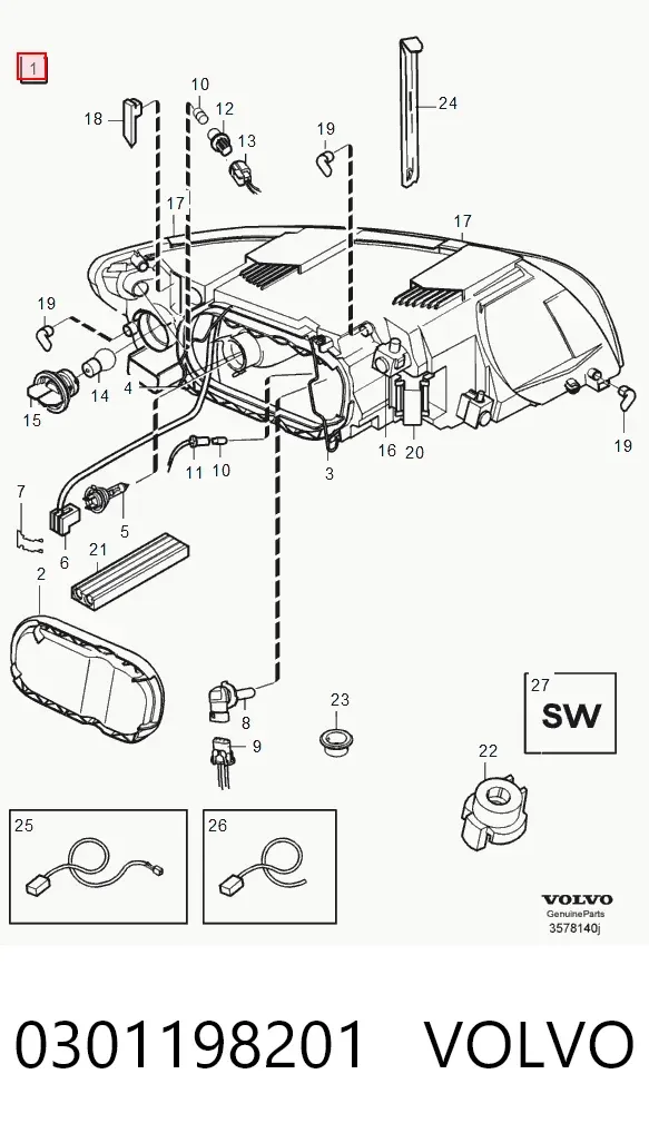 Luz esquerda 0301198201 Volvo