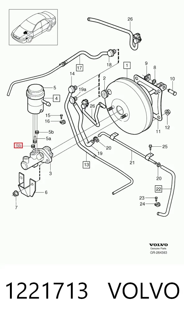 Kit de reparação de cilindro mestre do freio 1221713 Volvo