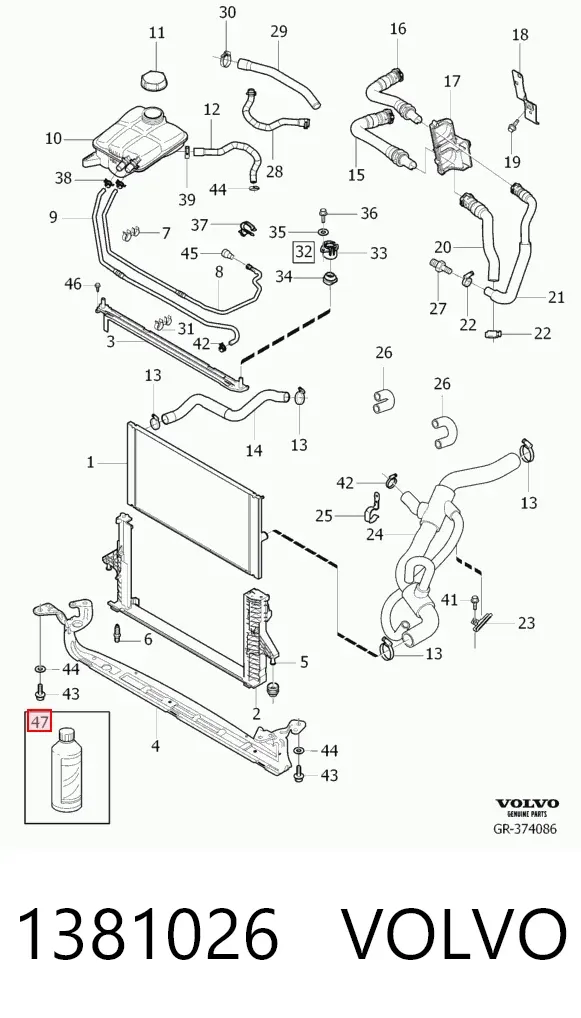 Fluido de esfriamento 1381026 Volvo