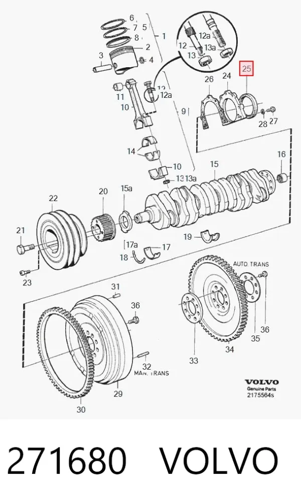 Vedação traseira de cambota de motor Audi 80 B2