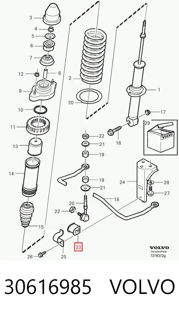 Bucha de estabilizador traseiro 30616985 Volvo