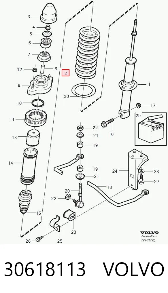 Mola traseira 30618113 Volvo