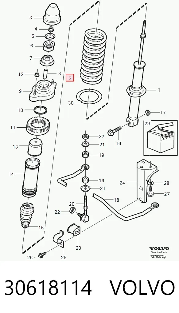 Mola traseira 30618114 Volvo
