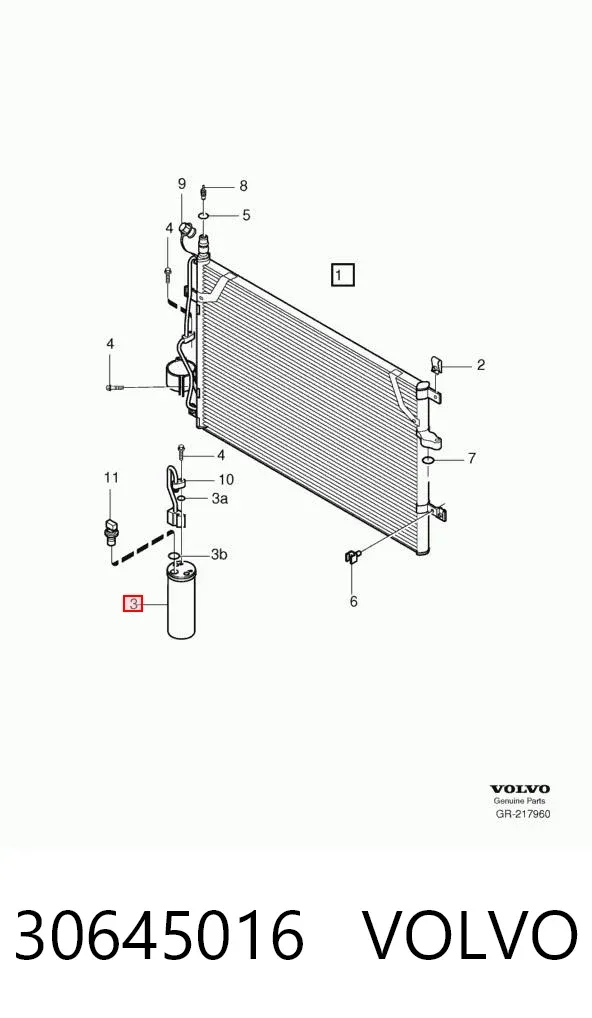 Tanque de recepção do secador de aparelho de ar condicionado 30645016 Volvo
