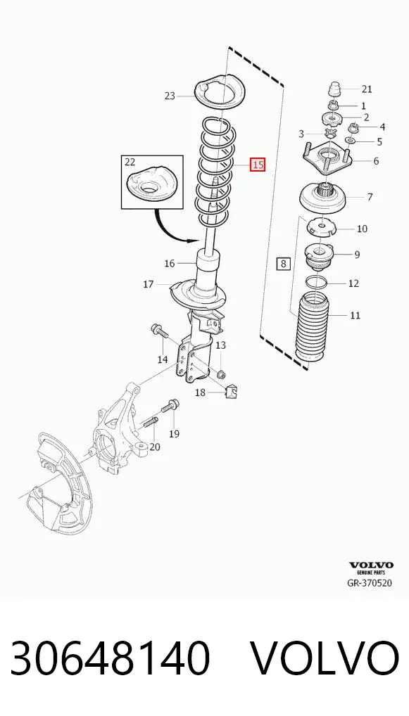 Mola dianteira 30648140 Volvo