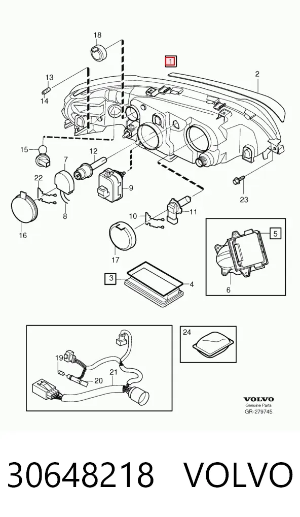 Luz esquerda 30648218 Volvo