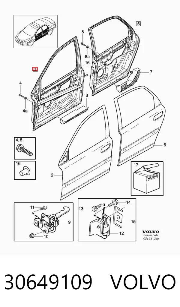 Porta dianteira esquerda Volvo S80 I