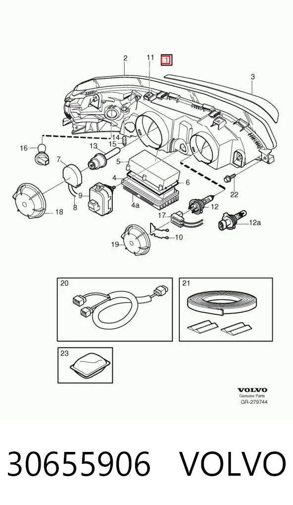 Luz direita 30655906 Volvo