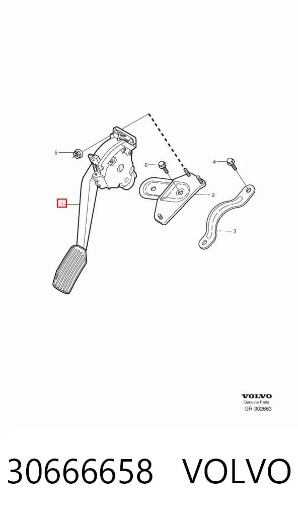 Pedal de gás (de acelerador) 30666658 Volvo