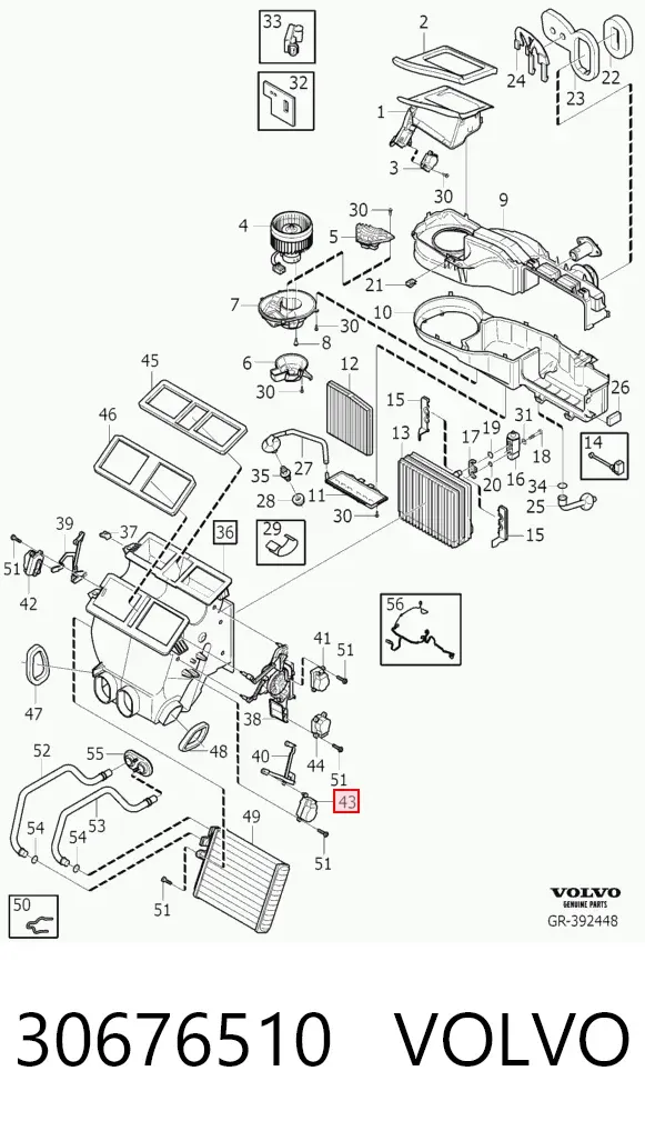 Motor de comporta de recirculação de ar 30676510 Volvo