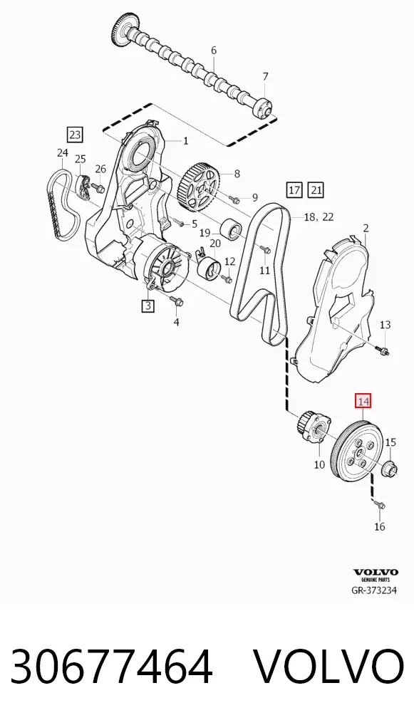 Polia de cambota 30677464 Volvo
