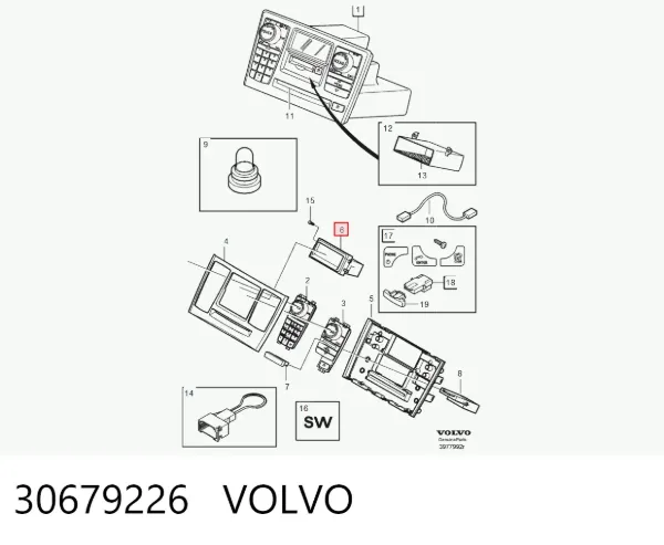 Mostrador multifuncional 30679226 Volvo