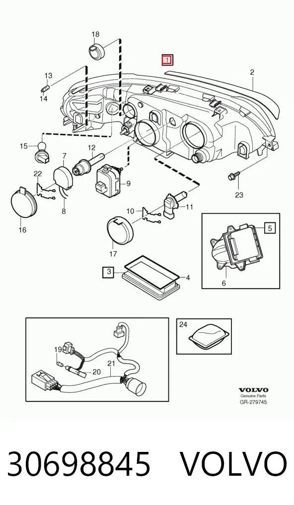 Luz esquerda 30698845 Volvo