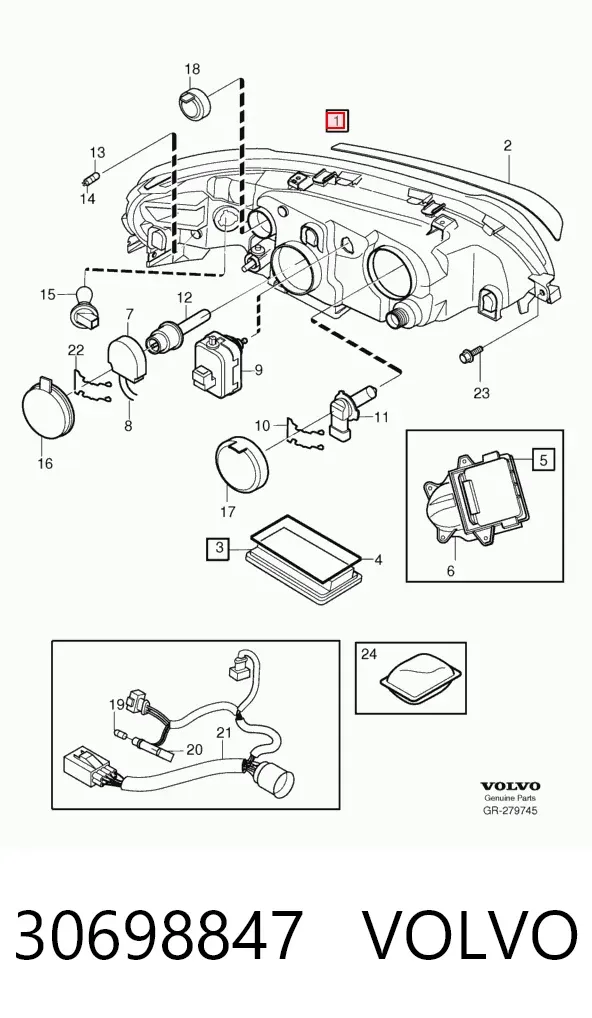 Luz direita 30698847 Volvo