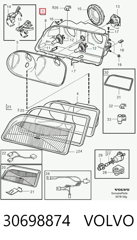 Luz esquerda 30698874 Volvo