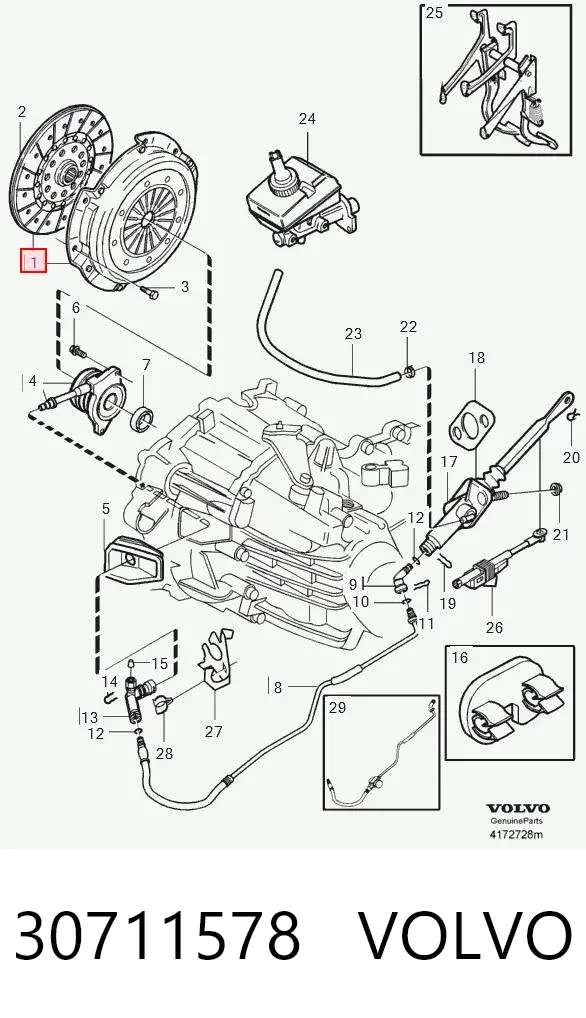 Kit de embraiagem (3 peças) 30711578 Volvo