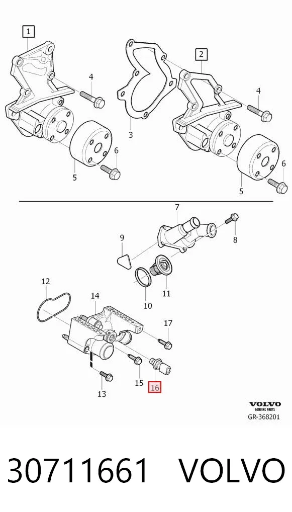 Sensor de temperatura do fluido de esfriamento 30711661 Volvo