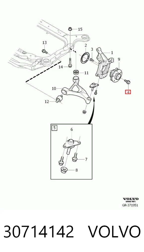 Parafuso de cubo 30714142 Volvo
