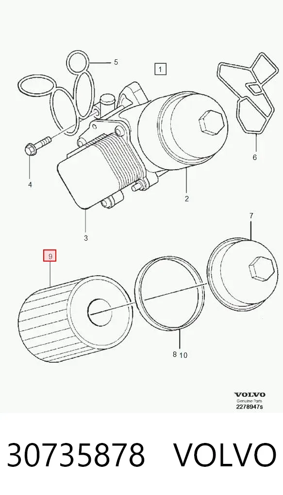Filtro de óleo 30735878 Volvo