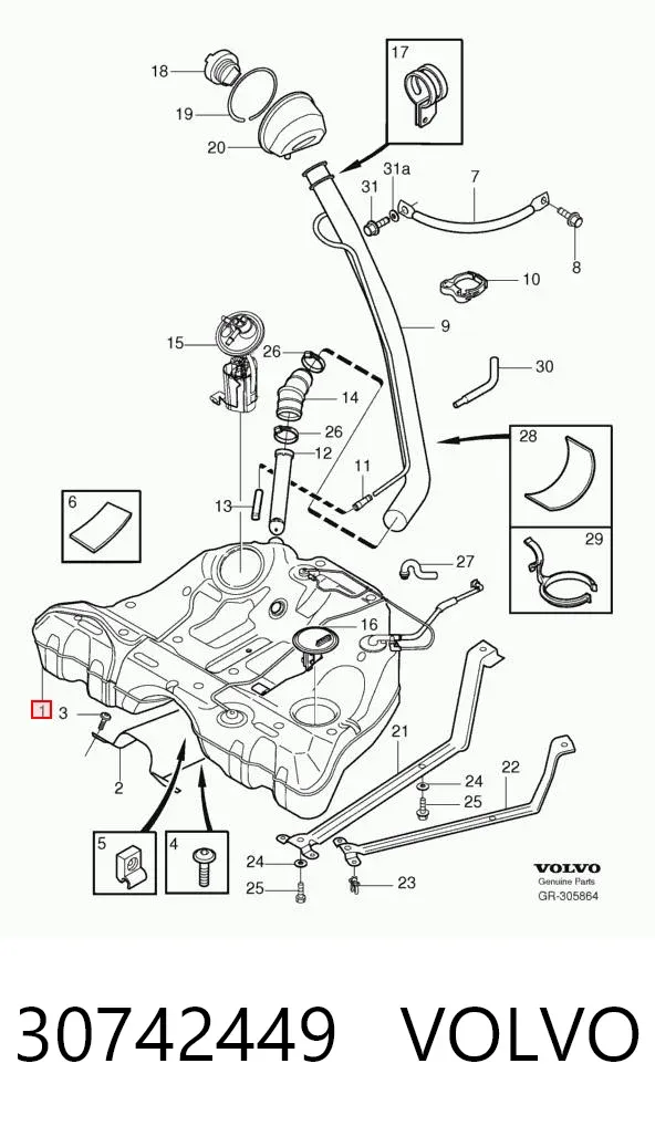 Tanque de combustível 30742449 Volvo