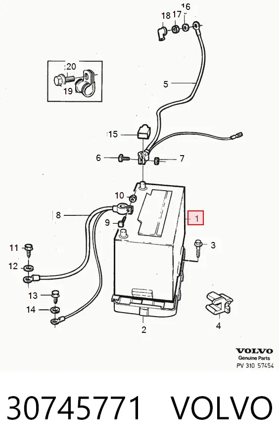 Bateria recarregável (PILHA) 30745771 Volvo