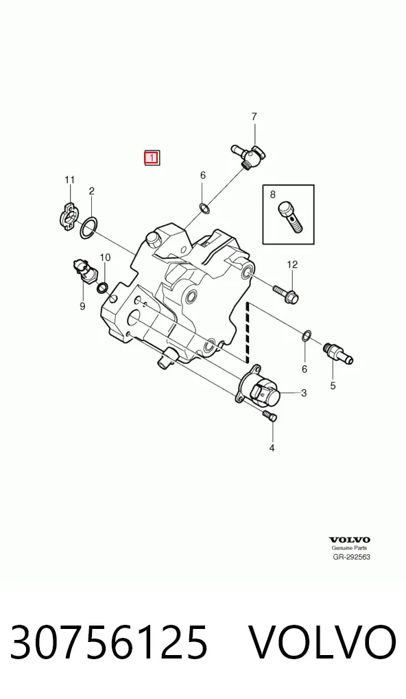 Bomba de combustível de pressão alta 30756125 Volvo