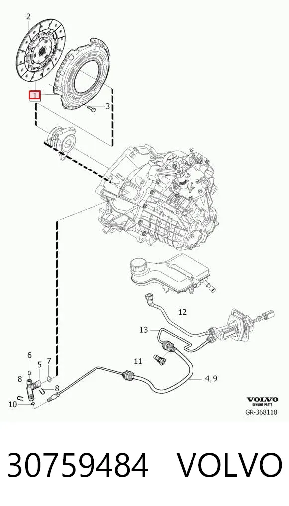 Kit de embraiagem (3 peças) 30759484 Volvo