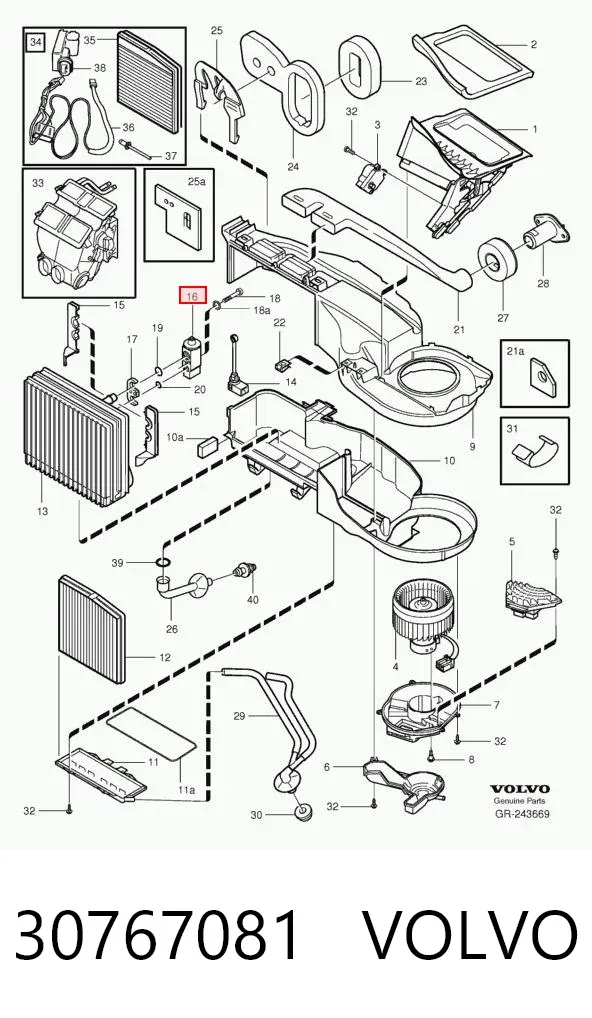 Válvula TRV de aparelho de ar condicionado 30767081 Volvo