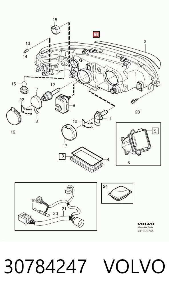 Luz esquerda 30784247 Volvo