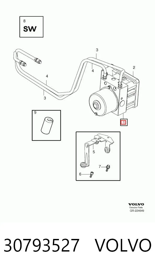 Unidade hidráulico de controlo ABS Volvo V50 MW