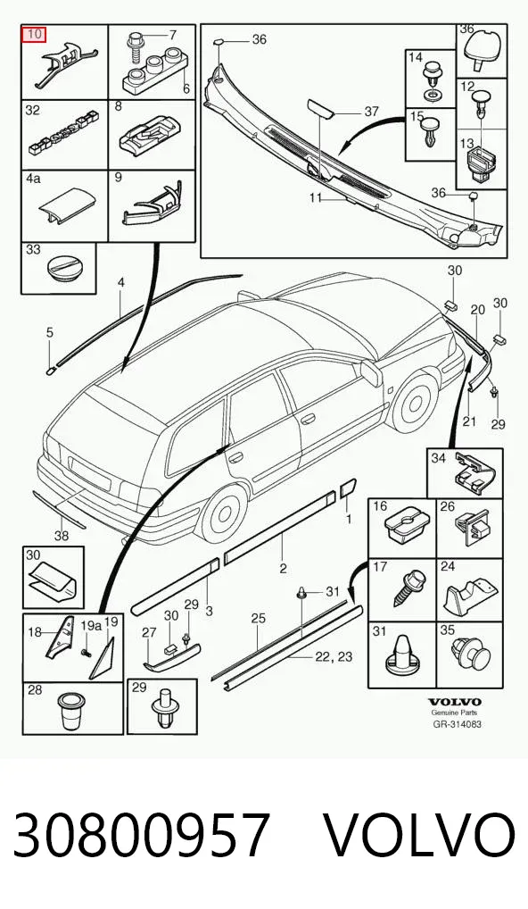 Pára-brisas 30800957 Volvo
