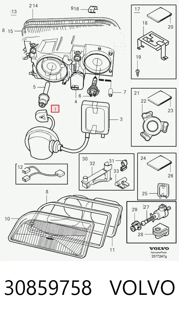 Luz esquerda 30859758 Volvo