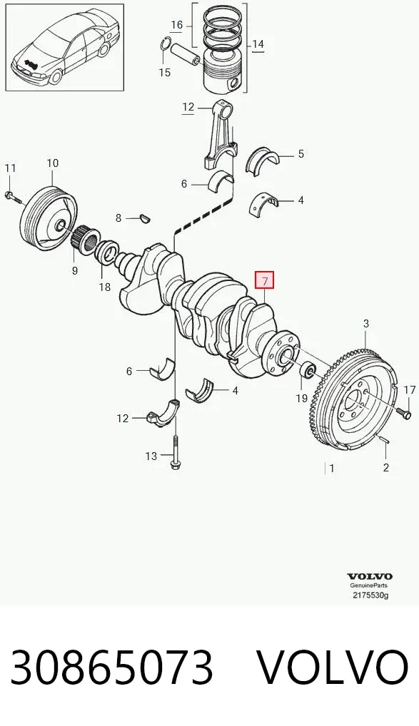 Cambota de motor 30865073 Volvo