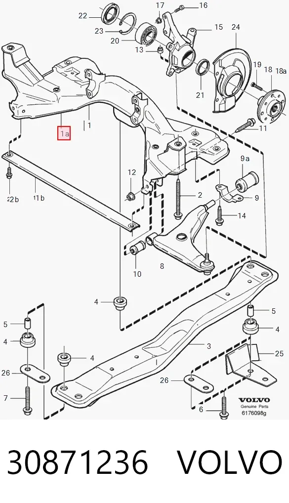 Viga de suspensão dianteira (plataforma veicular) 30871236 Volvo