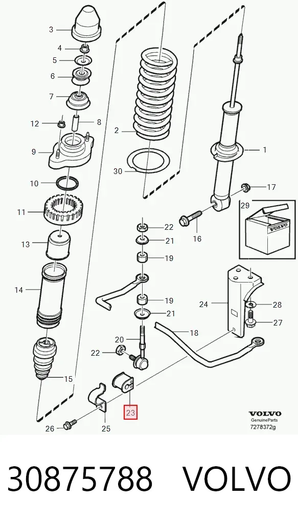 Bucha de estabilizador traseiro 30875788 Volvo
