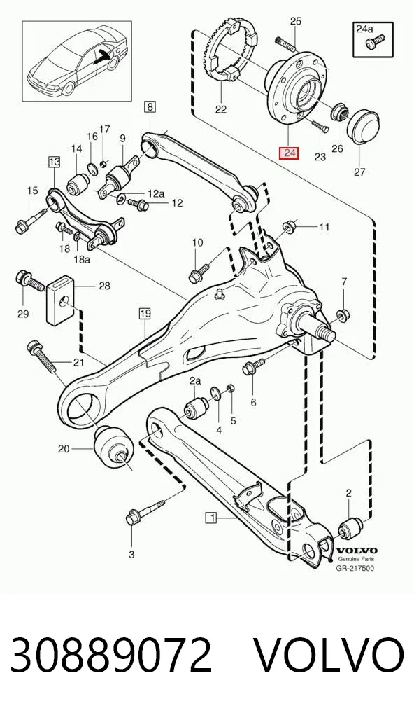 Cubo traseiro 30889072 Volvo