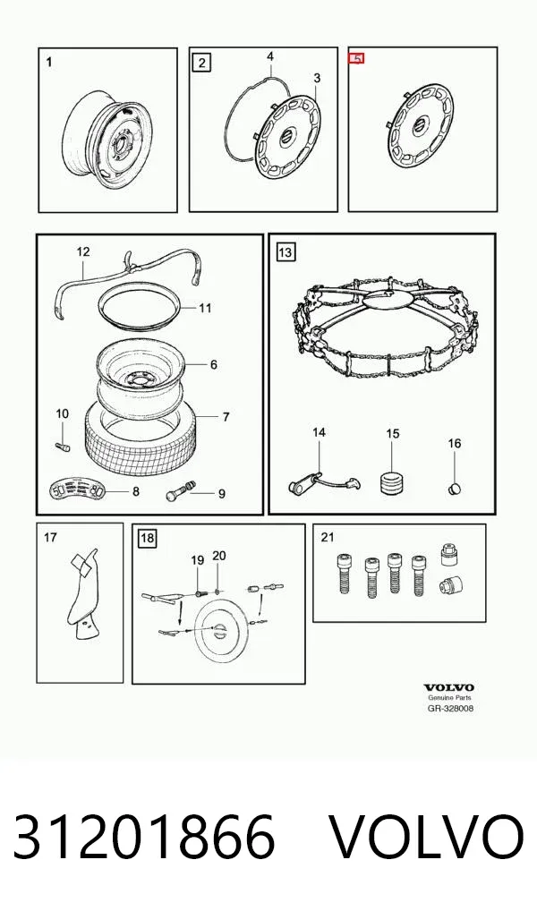 Coberta de disco de roda 31201866 Volvo