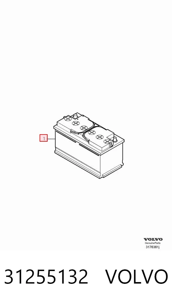 Bateria recarregável (PILHA) 31255132 Volvo