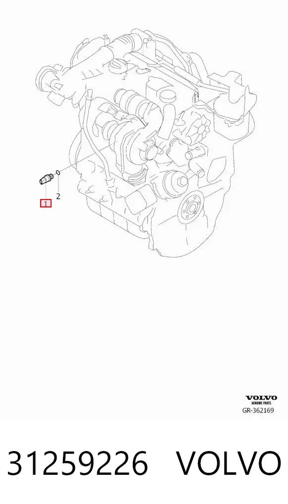 Sensor de pressão de óleo 31259226 Volvo
