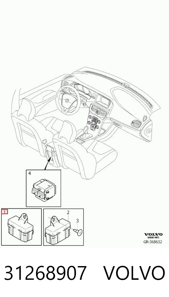 Relê de aquecimento do assento 31268907 Volvo