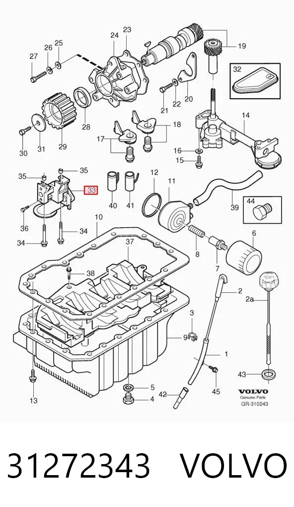Bomba de óleo 31272343 Volvo