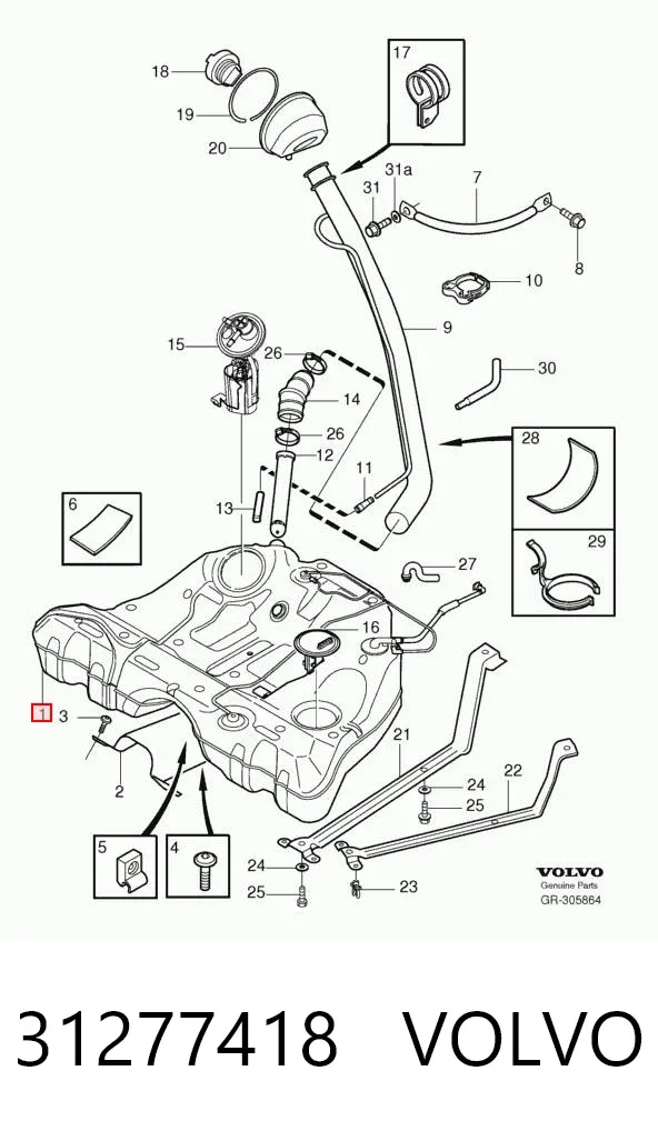 Tanque de combustível Volvo S60 I