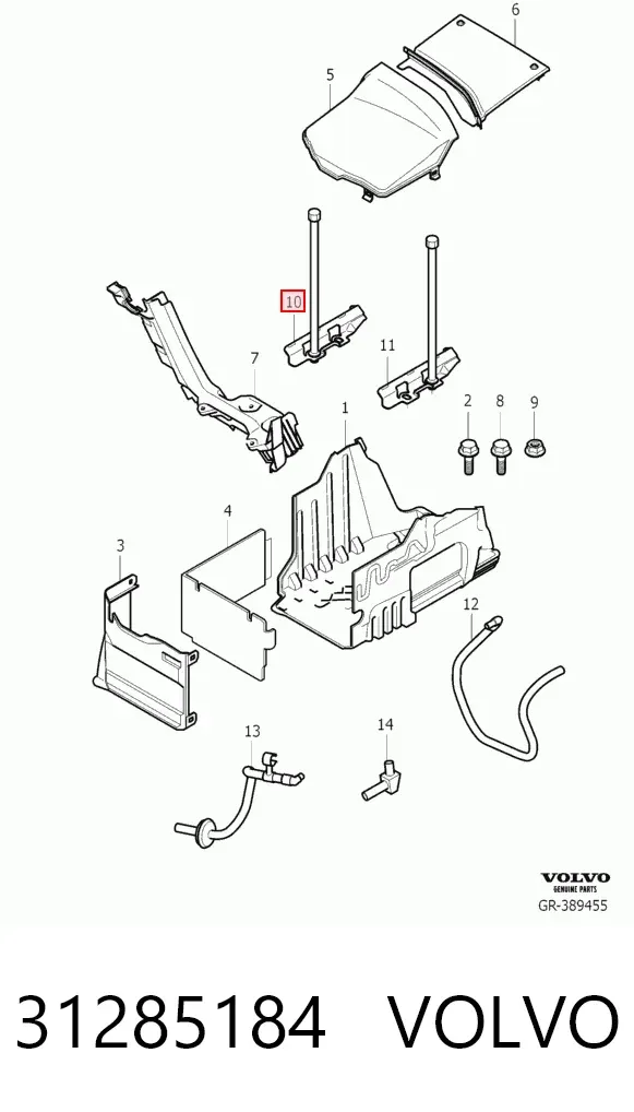 Fixação (suporte) de bateria recarregável 31285184 Volvo