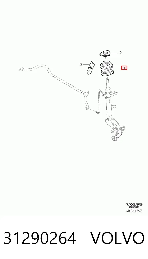 Mola dianteira 31290264 Volvo