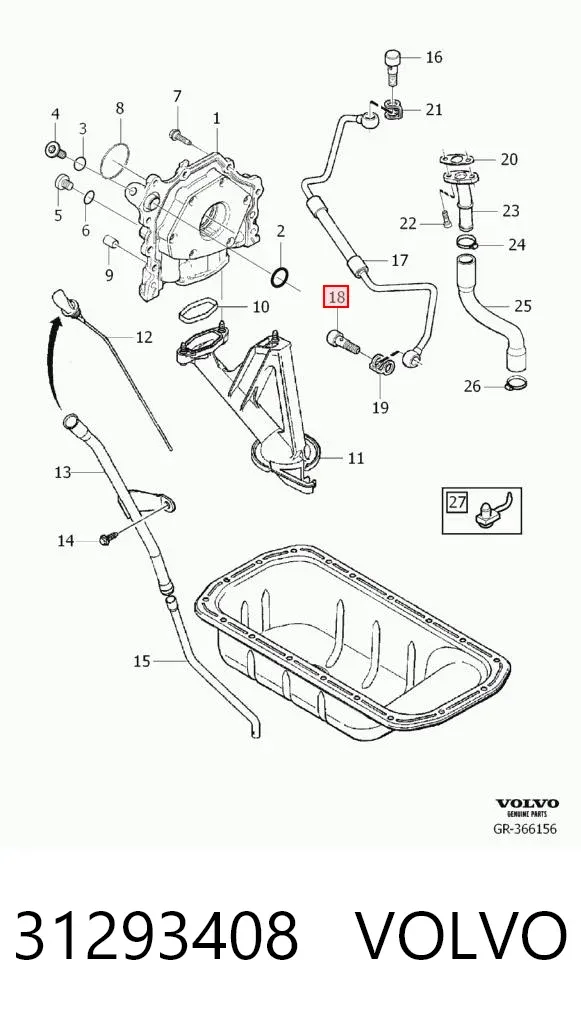 Parafuso de tubo de turbina de fornecimento de óleo 31293408 Volvo