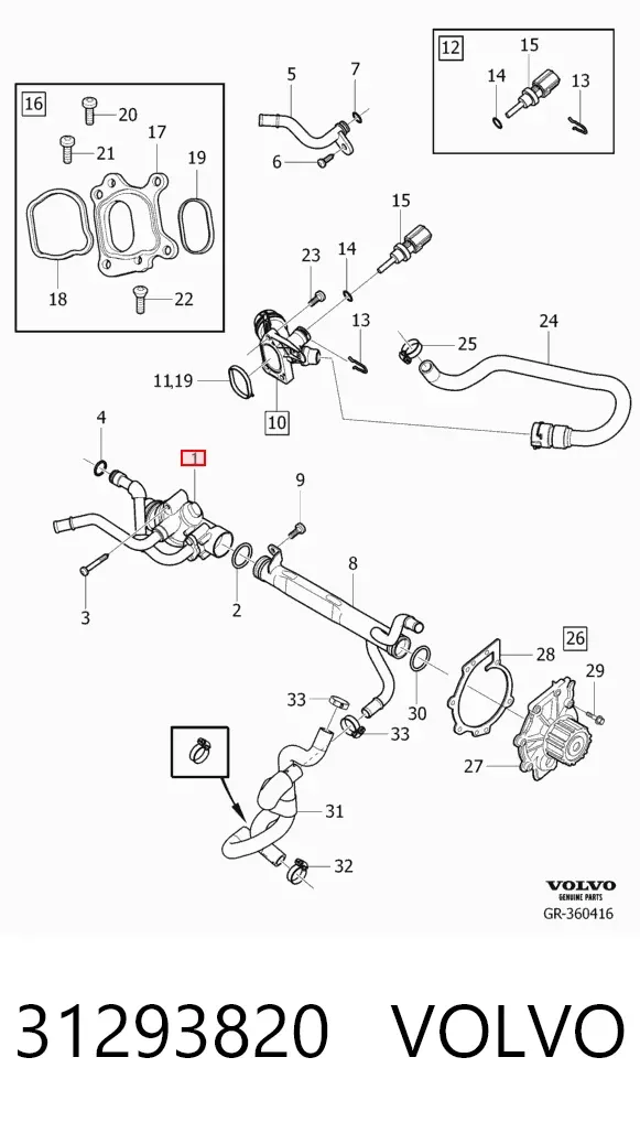 Termostato 31293820 Volvo