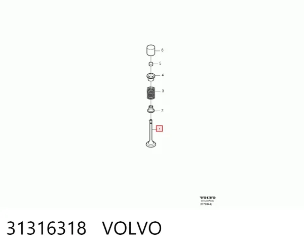 Válvula de admissão 31316318 Volvo