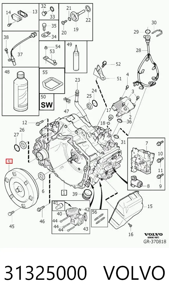 Conversor de binário da Caixa Automática de Mudança 31325000 Volvo