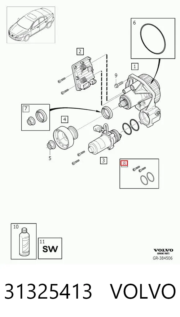 Bomba de acoplamento Haldex 31325413 Volvo